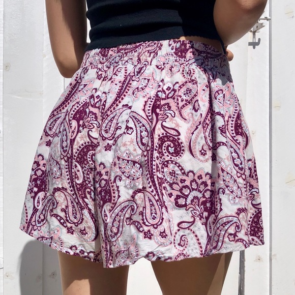 Vintage Purple/Grey Bohemian Style Flowy Shorts - Picture 2 of 4